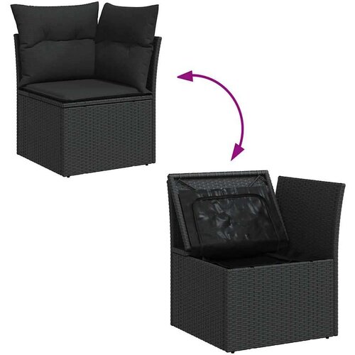 vidaXL 7-dijelni set vrtnih sofa od poliratana s jastucima crni Cijene