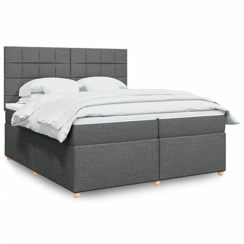 vidaXL Krevet s oprugama i madracem tamnosivi 200 x 200 cm od tkanine Cijene