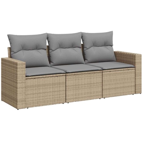vidaXL 3-dijelni set vrtnih sofa od poliratana s jastucima bež Cene
