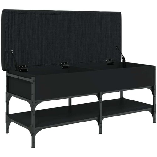  Klupa za cipele crna 102 x 42 x 45 cm od konstruiranog drva Slike