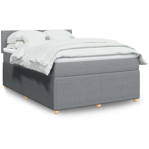  Krevet box spring s madracem svjetlosivi 140x200 cm od tkanine Cijene