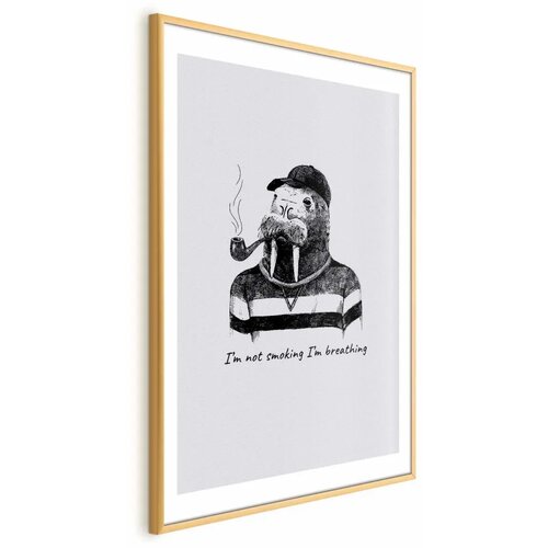  Plakat - I\'m Not Smoking. I\'m Breathing 40x60 Zlatni okvir s margom Cijene