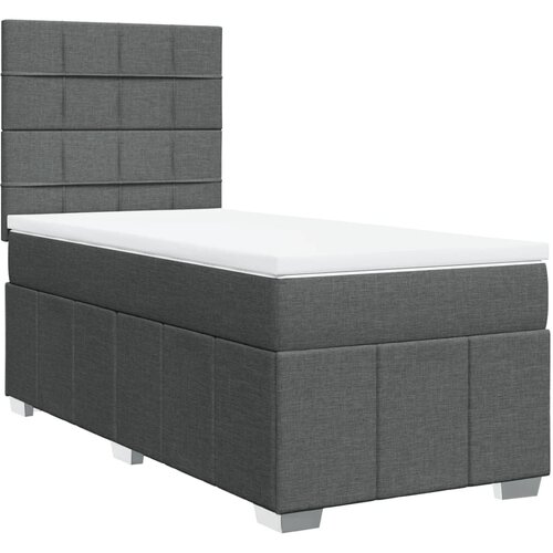 Maison Chic Box spring postelja - Vzmetna postelja z vzmetnico temno siva 100x200 cm blago SL17575, (21895380) Cene