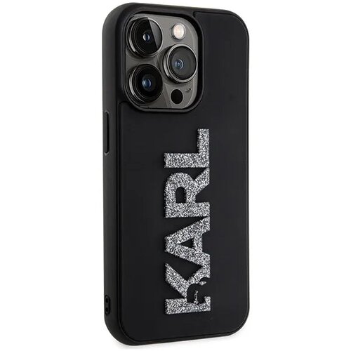  Originalna torbica KARL LAGERFELD Hardcase KLHCP15X3DMBKCK za iPhone 15 PRO MAX (3D Logo Glitter / crna) Slike