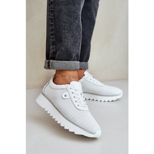 S. BARSKI Leather Sports Shoes On Platform With Glitter D&A Cene