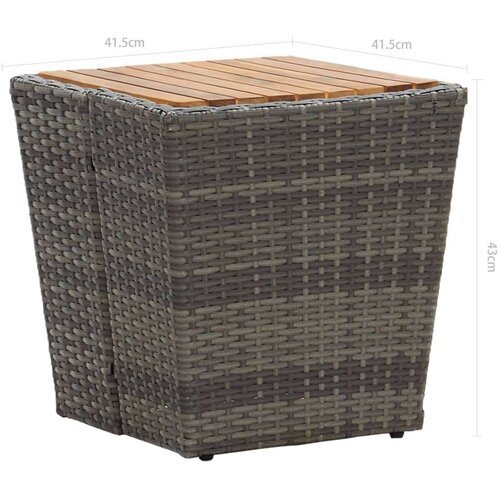 VidaXL 3-dijelni bistro set od poliratana i bagremovog drva sivi Slike