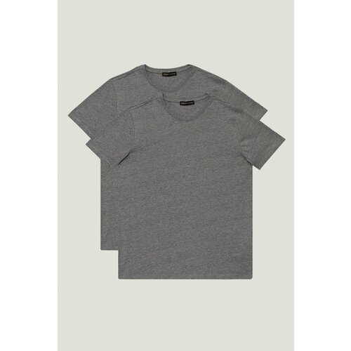 AC&Co / Altınyıldız Classics Men's Gray Slim Fit Slim Fit Crewneck T-Shirt T-Shirts of 2 Pack. Cene