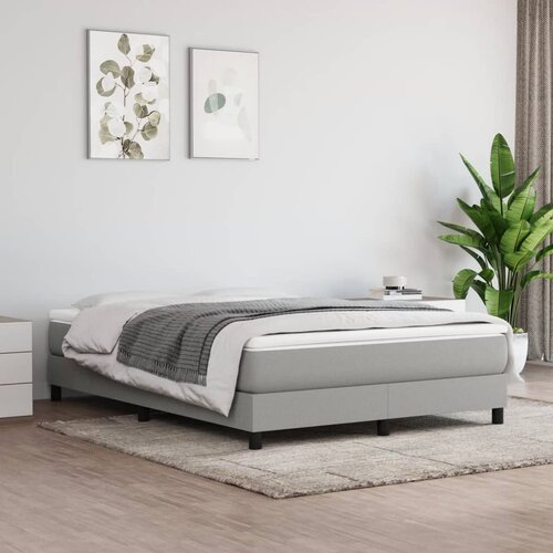  Okvir za krevet s oprugom svjetlosivi 140 x 190 cm od tkanine Cene