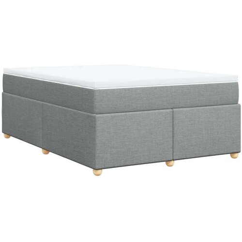 VidaXL Krevet s oprugama i madracem svjetlosivi 140x190 cm od tkanine Slike