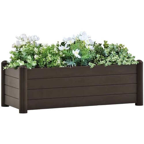 VidaXL Povi&amp;scaron;ena vrtna gredica PP boja kave 100 x 43 x 35 cm Slike
