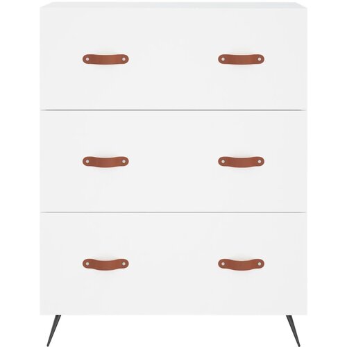  Visoka komoda bijela 69,5x34x180 cm konstruirano drvo Slike