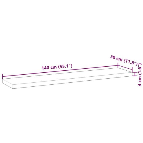 VidaXL Plutajuća polica 140x30x4 cm masivno neobrađeno drvo bagrema Slike