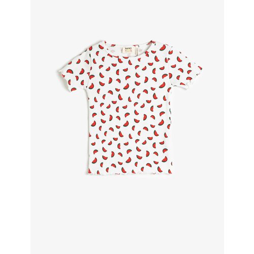 Koton Watermelon Printed T-Shirt Ribbed Short Sleeve Crew Neck Cotton Slike
