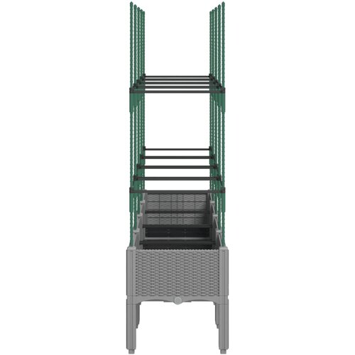  Vrtna sadilica s re&amp;scaron;etkom svjetlosiva 160 x 40 x 142,5 cm PP Slike