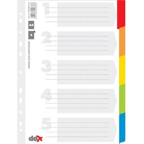 DONAU OFFICE PRODUCTS Ločilni listi 1/5 barvni, karton+plast. Cene