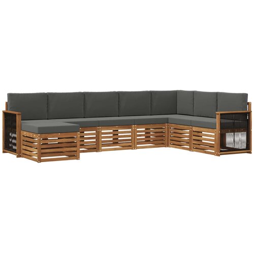 vidaXL Zunanja garnitura za sedenje 6 pcs Naravna in antracitna, (5000281584) Cene