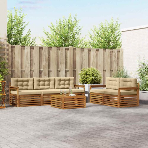  Set vanjskih sofa 6 kom. Prirodna i bež 79 x 79 x 37 cm Slike