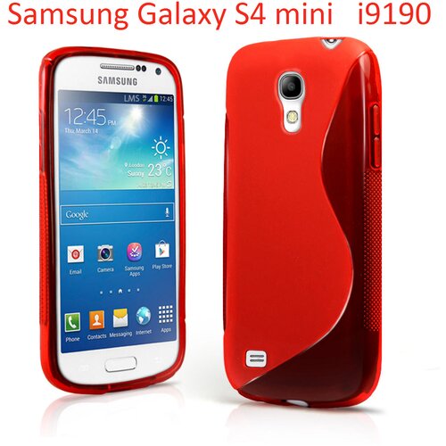  Gumijasti / gel etui S-Line za Samsung Galaxy S4 mini - rdeči Slike