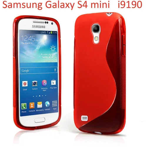  Gumijasti / gel etui S-Line za Samsung Galaxy S4 mini - rdeči