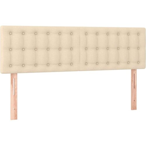 VidaXL Krevet s oprugama i madracem krem 140 x 190 cm od tkanine Slike