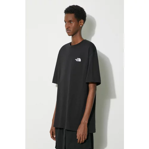 The North Face Bombažna kratka majica M S/S Essential Oversize Tee moška, črna barva, NF0A87NRJK31