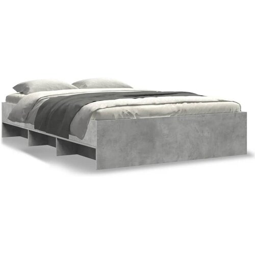 vidaXL Okvir kreveta boja betona 135 x 190 cm od konstruiranog drva Cijene