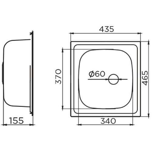 Metalac inox usadna sudopera Quadro &amp;oslash;60 Slike