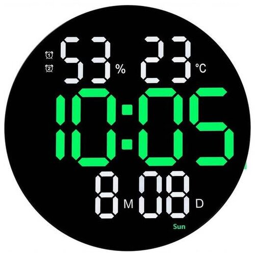 Hitelektro večnamenska digitalna LED stenska ura z daljinskim upravljalnikom 25cm 2799 Slike