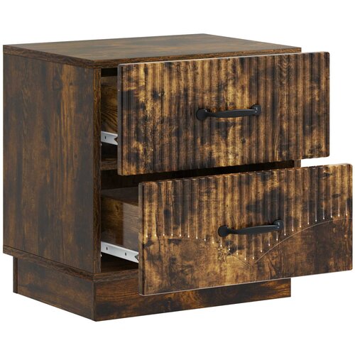  Noćni ormar s ladicama Dimljeni hrast 43 x 34,5 x 44,5 cm Slike