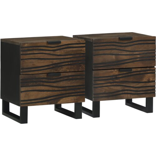VidaXL Set Noćnih Ormarića 2 kom 40x33.5x46 cm Masivna drva Orah Slike