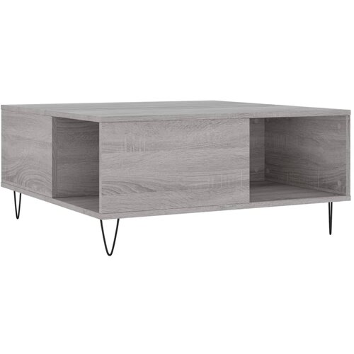 Maison Chic Klubska mizica - kavna mizica - Nizka mizica siva sonoma 80x80x36,5 cm inženirski les, (21752623) Cene