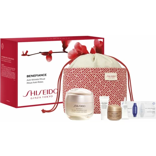 Shiseido Benefiance Wrinkle Smoothing Cream Pouch Set darilni set (za zrelo kožo)
