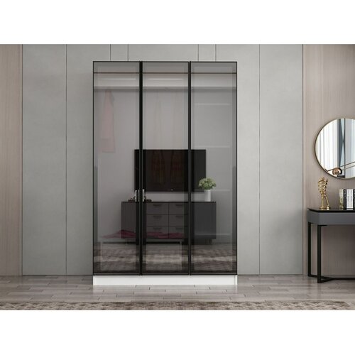 Hanah home ormar sa reflektujućim staklom Nisa 20637, 135 cm, beli Cene