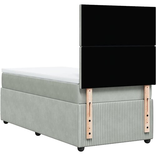 Box spring krevet s madracem svjetlosivi 80 x 200 cm bar&amp;scaron;unasti Slike