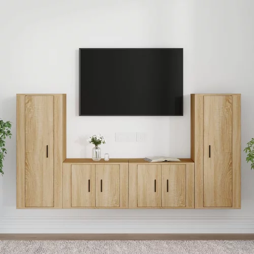  4-dijelni set TV ormarića boja hrasta sonome konstruirano drvo