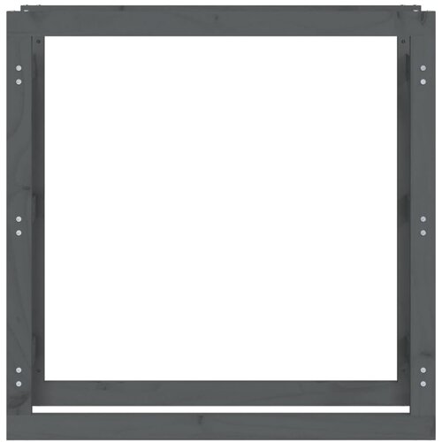  Stalak za drva za ogrjev sivi 100x25x100 cm od masivne borovine Slike