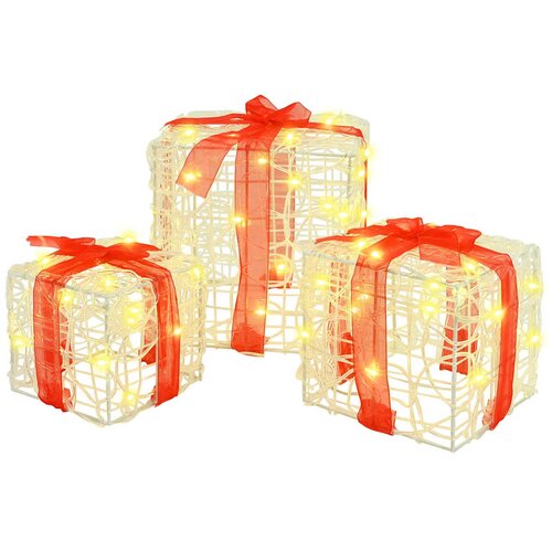VidaXL Poklonska kutija 3 pcs Topla bijela 20 x 20 x 20 cm Akril Slike