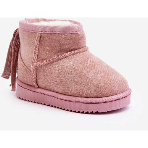 Boto Children's Fleece-Lined Fringed Snow Boots Pink Mikyla Cene
