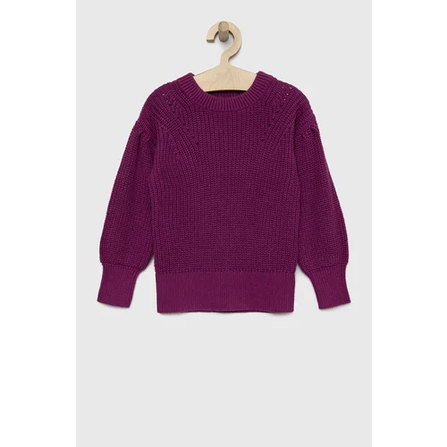 GAP Dječji pamučni pulover boja: ljubičasta, lagani