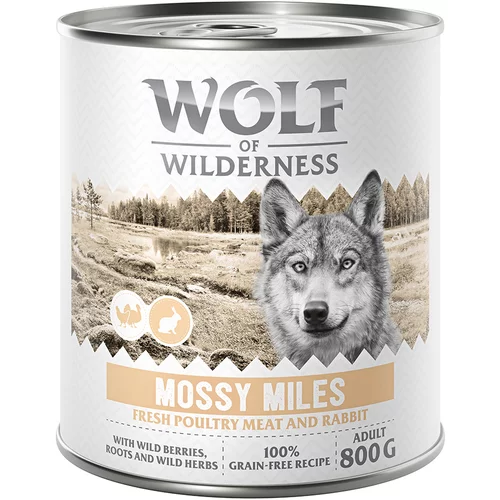 Wolf of Wilderness Adult “Expedition” 6 x 800 g - Mossy Miles - perad s kunićem