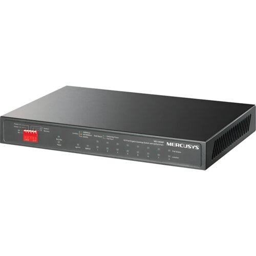Mercusys MS112GMP 12-Port Gigabit Desktop Switch with 8-Port PoE+, 8x G PoE+ Ports, 2x G Non-PoE Ports, 2x G SFP Slots, 110 W PoE Power, Desktop Steel Case, Wall Mounting, Extend Mode for 2 Cijene