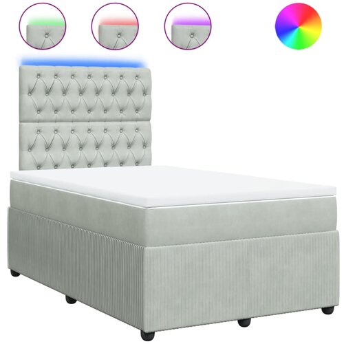 Maison Chic Box spring postelja - Vzmetna postelja z vzmetnico svetlo siva 120x200 cm žamet SL4473, (21900830) Cene