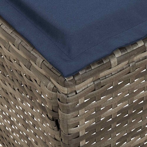  Vrtni otoman 2 Komad Siva i tamnoplava 38 x 38 x 45 cm PE ratan Slike