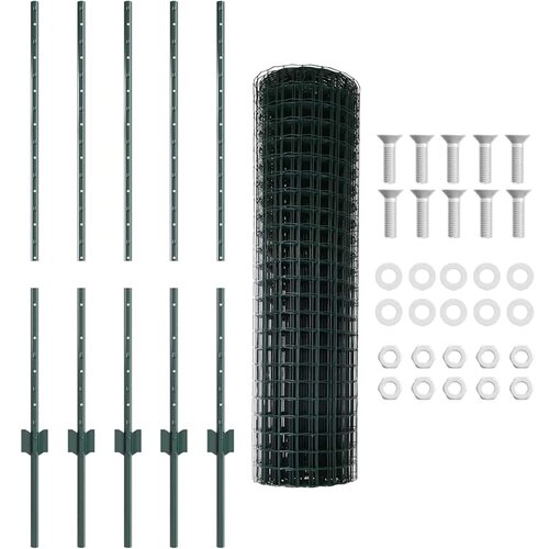 Euro ograda s postom 10 x 1 m Čelik premazan PVC-om Zelena Slike