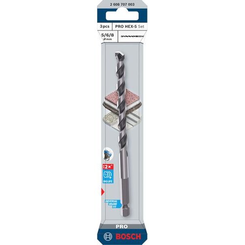 Bosch professional Set svrdla PRO HEX-5, 5 x 100, 6 x 100, 8 x 150 mm, 3 kom. Slike
