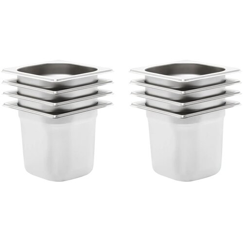 VidaXL Posude Gastronorm 8 kom GN 1/6 150 mm od nehrđajućeg čelika Slike