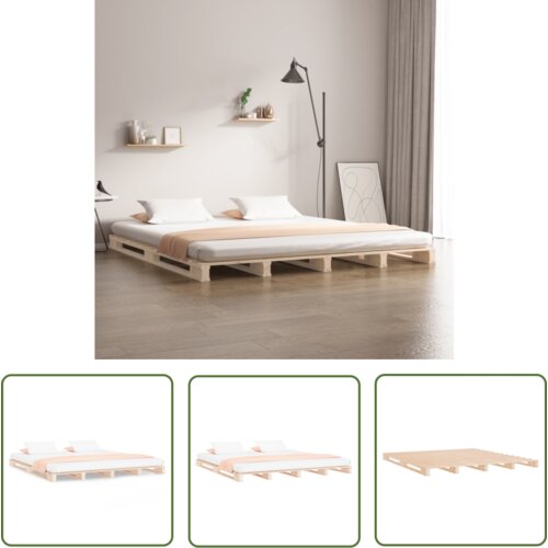 The Living Store Postelja iz palet 160x200 cm trdna borovina - Postelja Iz Palet, (21737382) Cene