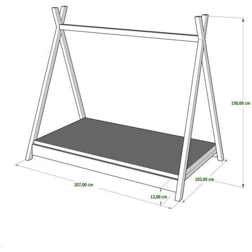  dječji krevet Tipi - bijeli - 180*80 cm Slike