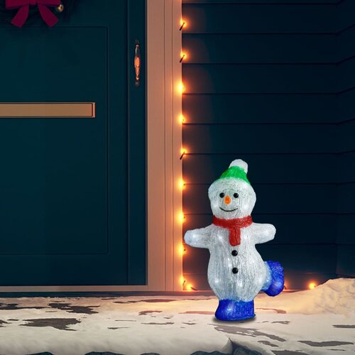 VidaXL LED božićna akrilna figura snjegovića unutarnja i vanjska 30 cm Slike