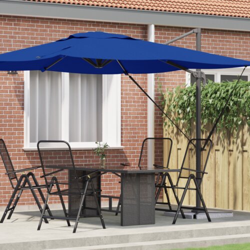  Roma dežnik Modra 286 x 285 x 265 cm Poliester in aluminij, (5000045961) Slike
